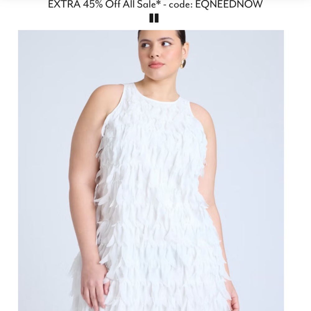 Desperately in search of Eloquii White Feathered Mini Dress- ANY SIZE 16-20